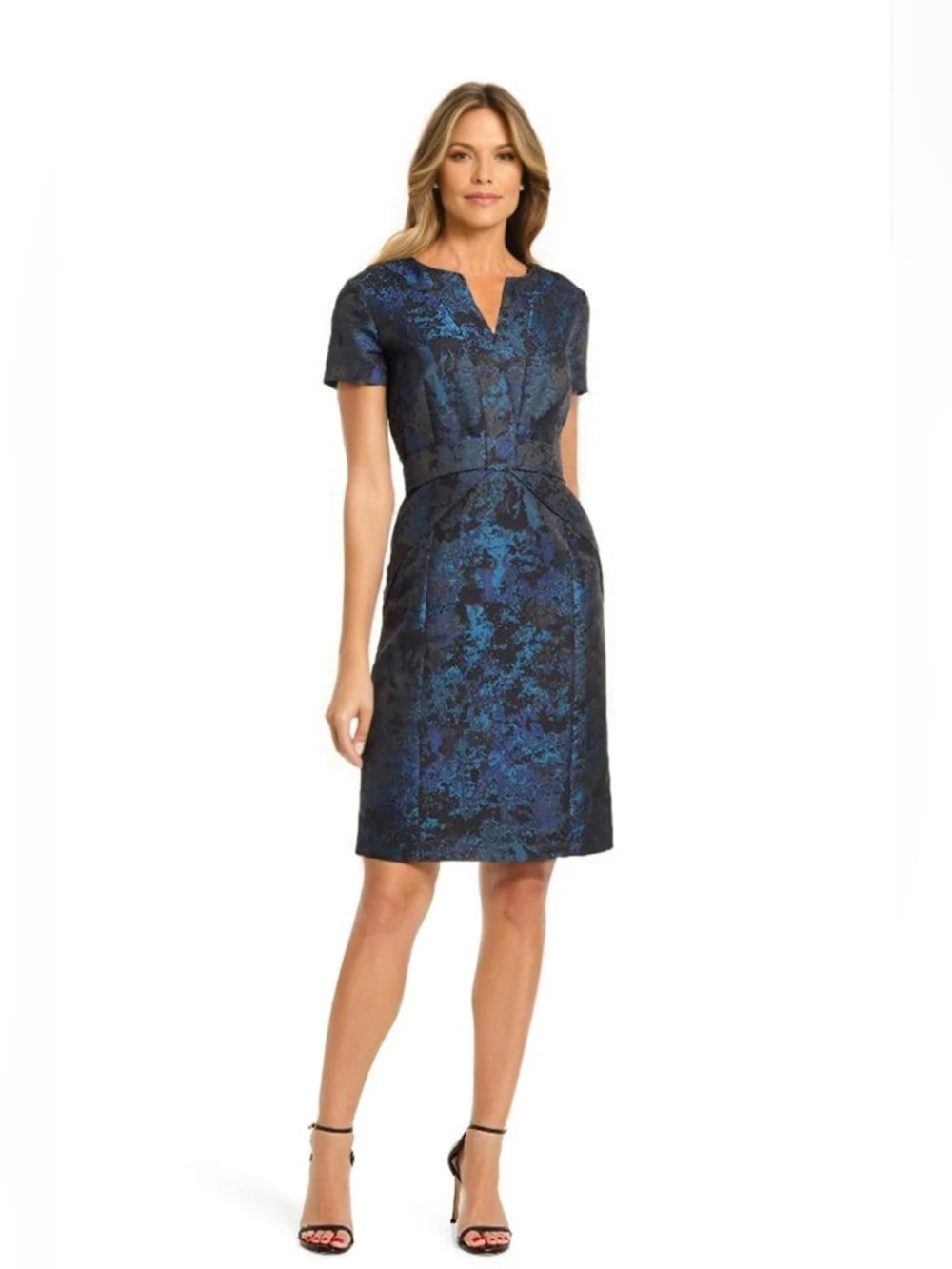 NEW Shani Jacquard bow blue dress size 14